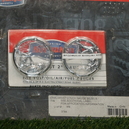 Harley Touring Electra Road Street Glide Chrome 2" Gauge Bezels | Kuryakyn 3784