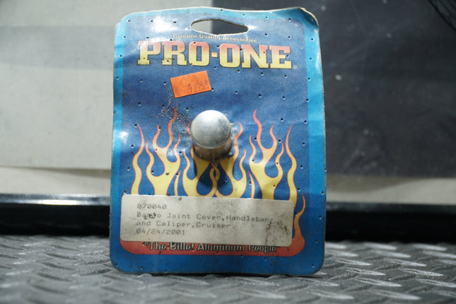Pro-One Billet Banjo Joint Cover – Chrome – For Handlebar or Caliper Banjo Bolts – Cruiser Fitmen