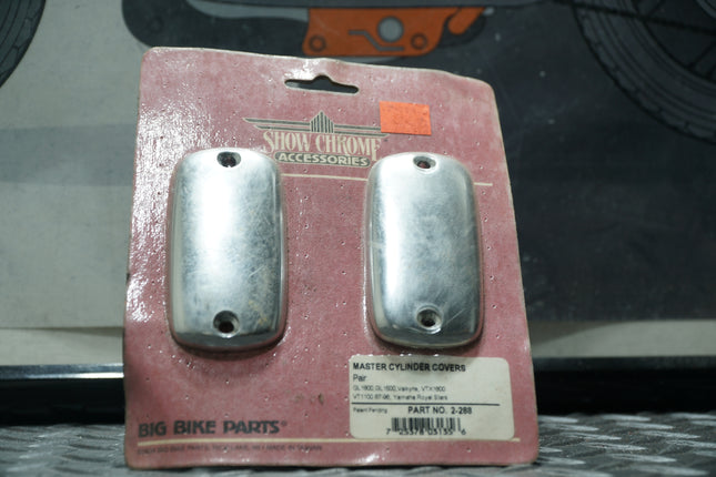 Show Chrome 2-288 Chrome Master Cylinder Covers – Fits Honda GL1500, VTX1300, VT1100 & More