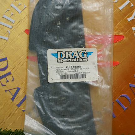 New Drag Specialties DS720281 Floorboard Rubber Pads | Fits 2006-2026 Harley