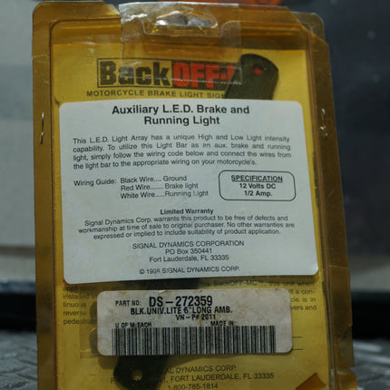 Signal Dynamics DS-272359 Universal Auxiliary LED Brake & Running Light – 6” Black Housing – Amber Light