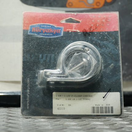 Kuryakyn 4019 Chrome P-Clamp – Fits 1-3/8” to 1-1/2” Tubing – Universal Mounting Bracket for Lights & Accessories
