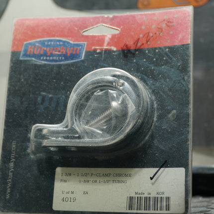 Kuryakyn 4019 Chrome P-Clamp – Fits 1-3/8” to 1-1/2” Tubing – Universal Mounting Bracket for Lights & Accessories