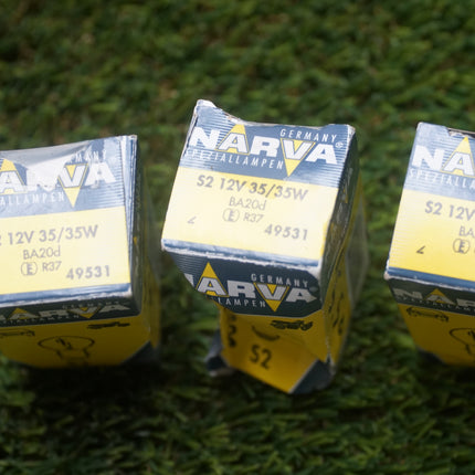 3-Pack Narva 49531 S2 12V 35/35W BA20d Headlight Bulbs Vintage Germany Lot