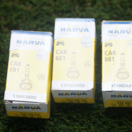 3-Pack Narva 480403000 Car 881 12.8V 27W PGJ13 Halogen Bulbs Germany Lot