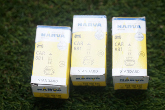 3-Pack Narva 480403000 Car 881 12.8V 27W PGJ13 Halogen Bulbs Germany Lot
