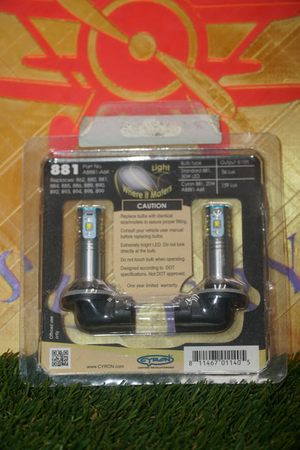 Cyron 881 LED Motorcycle Driving Automotive Fog Light Bulbs Pair 6000K White photo 2