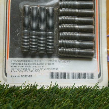 Colony Parkerized Transmission Kicker Cover Stud Kit Harley Big Twin 9637-13