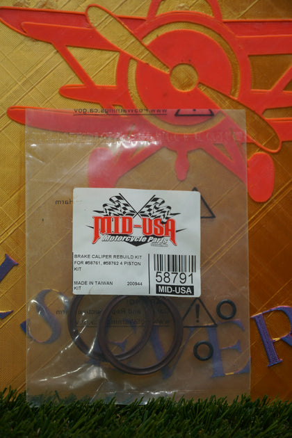 New Mid-USA 4 Piston Brake Caliper Rebuild Kit Fits 58761 58762 Harley 58791 photo 4