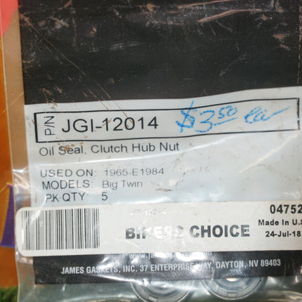 James Gasket Clutch Hub Nut Oil Seal JGI-12014 Harley Shovelhead FLH FX 65-84 NOS