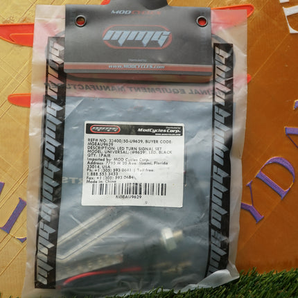 ModCycles Universal Black LED Turn Signal Indicator Light Set MGEAU9629 Pair NOS
