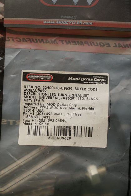 ModCycles Universal Black LED Turn Signal Indicator Light Set MGEAU9629 Pair NOS photo 3