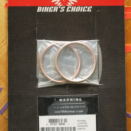 Harley Shovelhead Panhead Copper Exhaust Gasket Pair 1948-1984 Biker Choice 491252