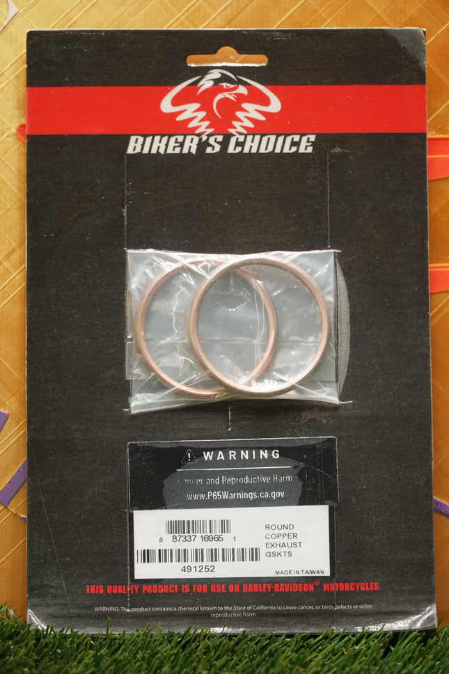 Harley Shovelhead Panhead Copper Exhaust Gasket Pair 1948-1984 Biker Choice 491252