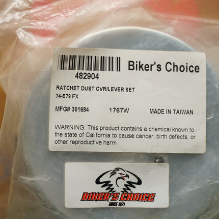 Harley Big Twin 4 Speed Ratchet Dust Cover Lever Set 1974-1979 Biker Choice 482904