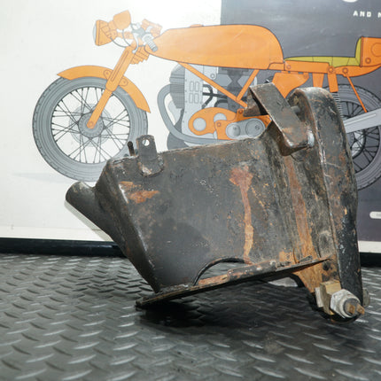 1979–81 Harley Sportster Ironhead Oil Tank w/ Battery Tray – Clean Inside