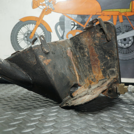 1979–81 Harley Sportster Ironhead Oil Tank w/ Battery Tray – Clean Inside