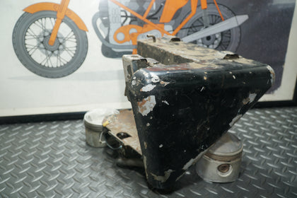 1979–81 Harley Sportster Ironhead Oil Tank w/ Battery Tray – Clean Inside photo 1