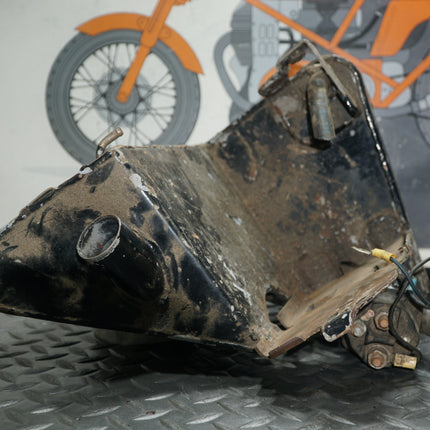1979–81 Harley Sportster Ironhead Oil Tank w/ Battery Tray – Clean Inside