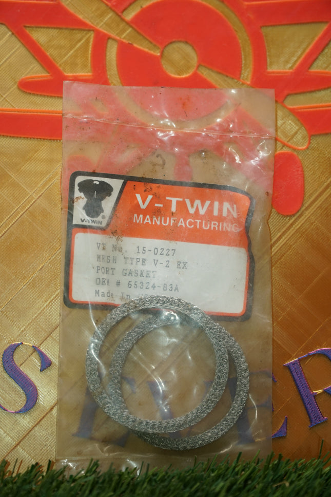 Harley Evo Twin Cam Sportster Mesh Exhaust Gasket Set V-Twin Mfg NOS 15-0227 83