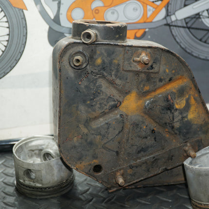 Vintage Harley XLH Ironhead Oil Tank – Electric Start, No Cap