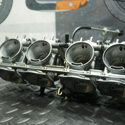 OEM Mikuni Carb Rack for 1995–96 Kawasaki ZX600C Ninja 600R – Cleaned