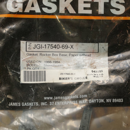 James Gaskets Harley Shovelhead Rocker Box Base Gasket 3-Pack JGI-17540-69-X