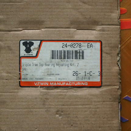 V-Twin Harley Triple Tree Top Bearing Adjusting Nut Zinc 24-0278 48330-48B
