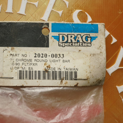 Drag Specialties Harley FLT FXR 7" Chrome Round Headlight Bar 2020-0033 NOS