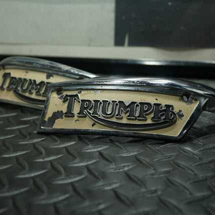 OEM Triumph 82-9700 Tank Badges – T120 T140 TR7 650/750cc 1969–83 Pair