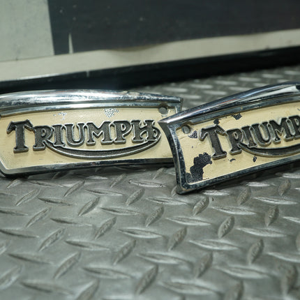 OEM Triumph 82-9700 Tank Badges – T120 T140 TR7 650/750cc 1969–83 Pair