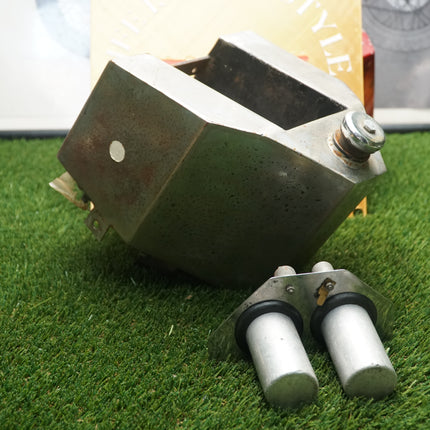 Triumph Chopper Hex Oil Tank w/ Dual Lucas Ignition Coil Bracket Set NOS