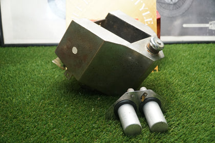 Triumph Chopper Hex Oil Tank w/ Dual Lucas Ignition Coil Bracket Set NOS photo 1