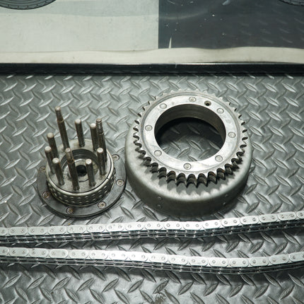 Harley 3-Hole Clutch Basket + Inner Hub w/ Chain – No Bearing, Incomplete