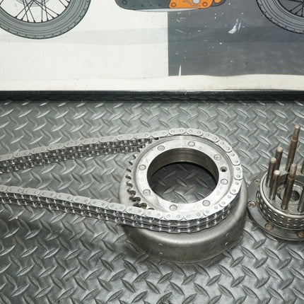 Harley 3-Hole Clutch Basket + Inner Hub w/ Chain – No Bearing, Incomplete