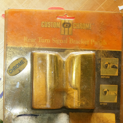 Custom Chrome Harley Turn Signal Bracket Filler Panels 19-257 68510-74B NOS
