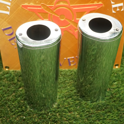 Drag Specialties +2 in. Chrome Fork Slider Covers 8.5" Pair 0411-0012 NOS