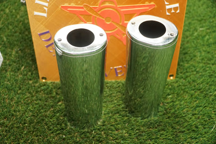 Drag Specialties +2 in. Chrome Fork Slider Covers 8.5" Pair 0411-0012 NOS photo 2