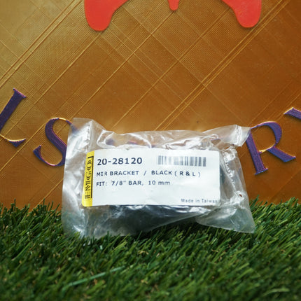 Emgo Universal Black 7/8" Handlebar Mirror Mount Bracket 10mm 20-28120 NOS