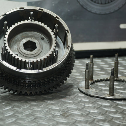 1981–84 Harley Sportster Ironhead Clutch Basket Hub + 2 Pressure Rings OEM
