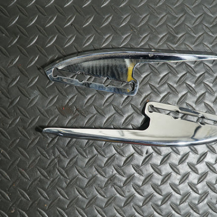Harley Panhead Chrome Windshield Frame Mount Brackets OEM Pair 48-65
