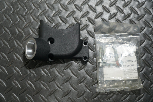 Harley Touring Road King Electra Glide Black Oil Filler Spout Housing OEM w/ Bolts & Gaskets