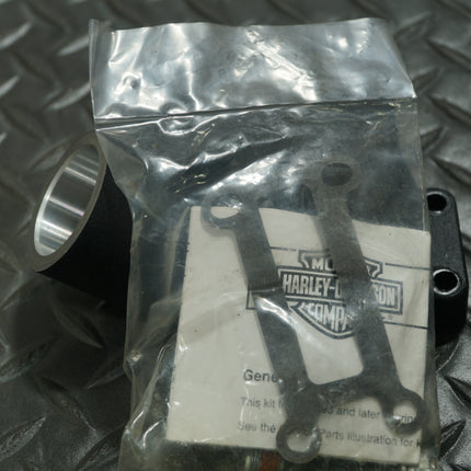 Harley Touring Road King Electra Glide Black Oil Filler Spout Housing OEM w/ Bolts & Gaskets