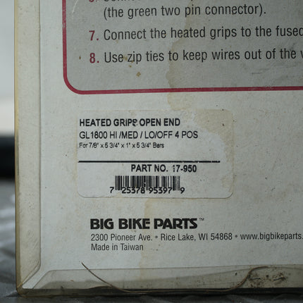 NOS Show Chrome Honda GL1800 Heated Grips Open End 17-950