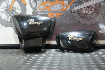 Yamaha Virago XG700 Side Covers Left & Right Toolbox OEM w/ Bolts photo 1