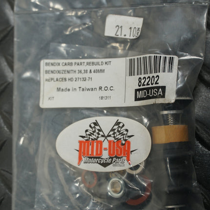 Mid USA Rebuild Kit 82202 for Harley Bendix Zenith 36mm 38mm 40mm Carb