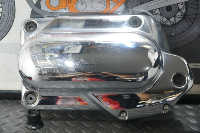 Yamaha V-Star XVS1100 Left Rear Engine Chrome Side Cover Guard OEM Used