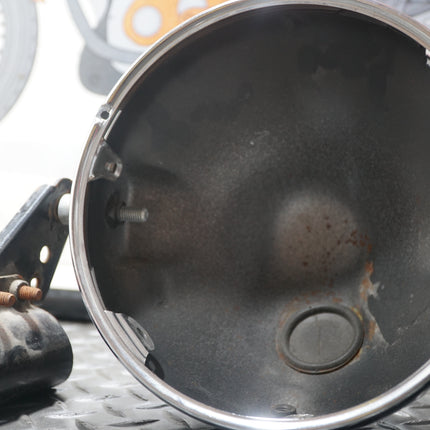 1997 Buell M2 Cyclone Headlight Housing w/ Bucket Bezel Trim & Brackets