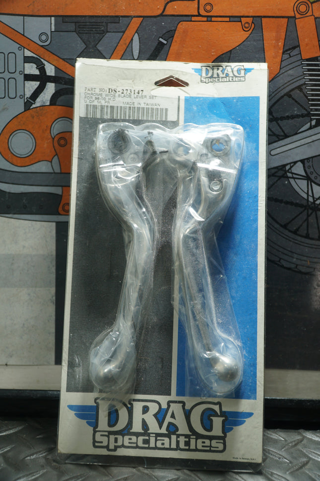 Drag Specialties Chrome Wide Lever Set Harley Davidson 1996-2002 NOS New