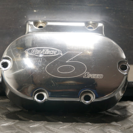 RevTech Chrome Transmission Side Cover Harley Big Twin 6-Speed New Scratched